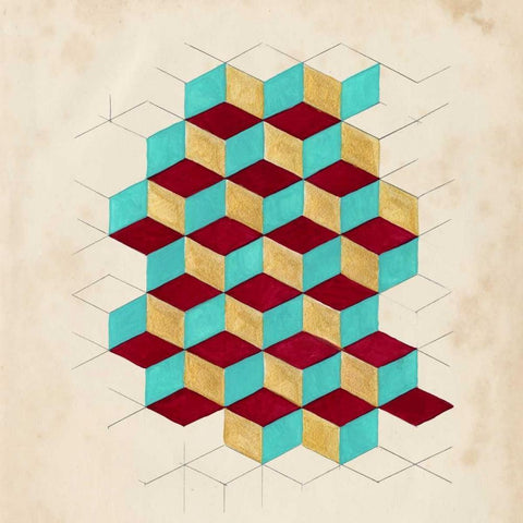 Geometric Pattern Play II Black Ornate Wood Framed Art Print with Double Matting by McCavitt, Naomi