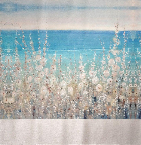 Flowers by the Sea I White Modern Wood Framed Art Print with Double Matting by OToole, Tim