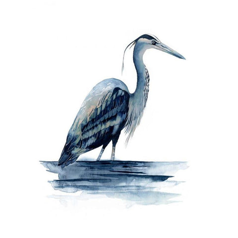 Azure Heron II White Modern Wood Framed Art Print by Popp, Grace