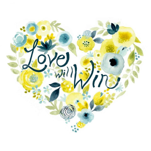 Heartfelt Floral II White Modern Wood Framed Art Print with Double Matting by Vess, June Erica