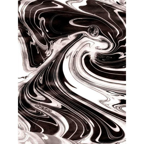 Yinyang III Black Modern Wood Framed Art Print with Double Matting by Ludwig, Alicia