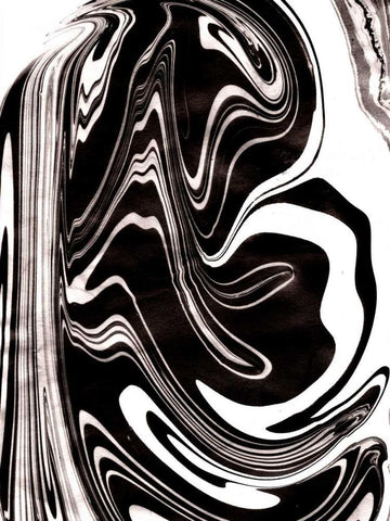 Yinyang V White Modern Wood Framed Art Print with Double Matting by Ludwig, Alicia