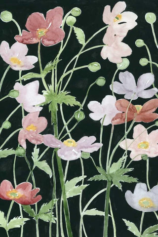 Anemone Dance III White Modern Wood Framed Art Print with Double Matting by Popp, Grace