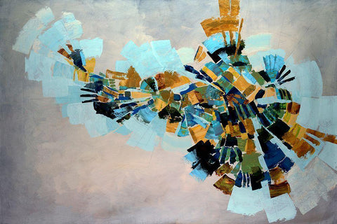 Kaleidoscope White Modern Wood Framed Art Print with Double Matting by Taylor, Kari