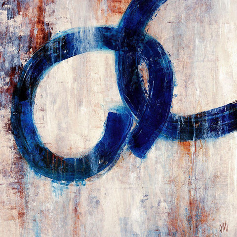 Lapis Rings I White Modern Wood Framed Art Print by Maas, Jodi