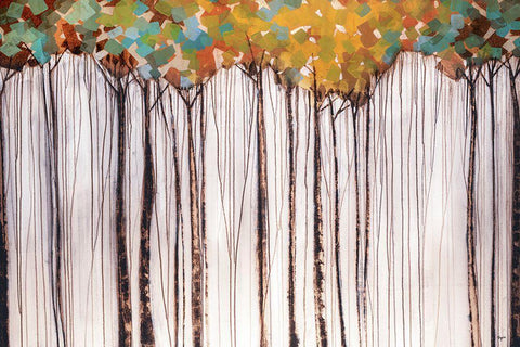 Light in the Leaves White Modern Wood Framed Art Print with Double Matting by Taylor, Kari