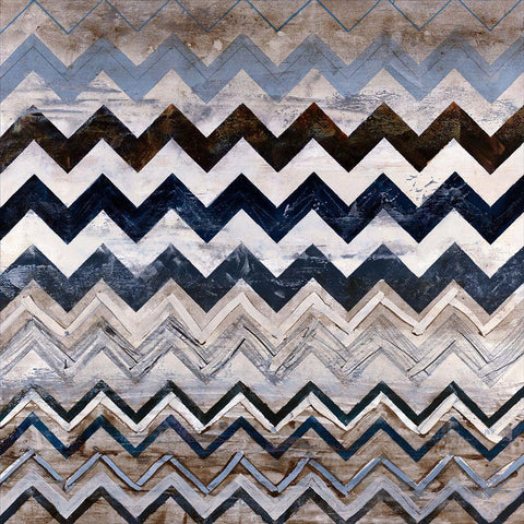 Zig Zag IV Black Ornate Wood Framed Art Print with Double Matting by Henry, Alexys