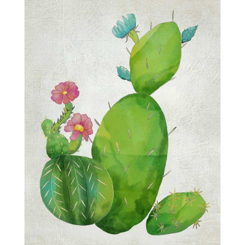 Cacti Collection I Black Modern Wood Framed Art Print with Double Matting by Zarris, Chariklia