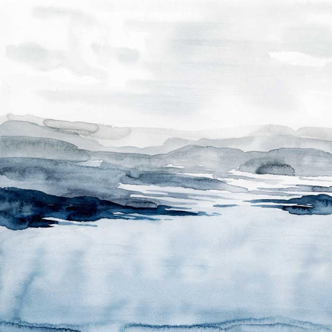 Faded Horizon I Black Modern Wood Framed Art Print with Double Matting by Popp, Grace