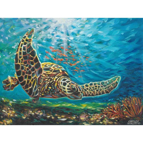 Deep Sea Swimming I Gold Ornate Wood Framed Art Print with Double Matting by Vitaletti, Carolee