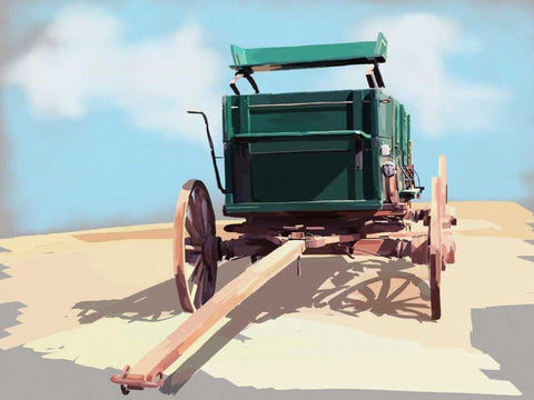 Bold Wagon II Black Ornate Wood Framed Art Print with Double Matting by Kalina, Emily