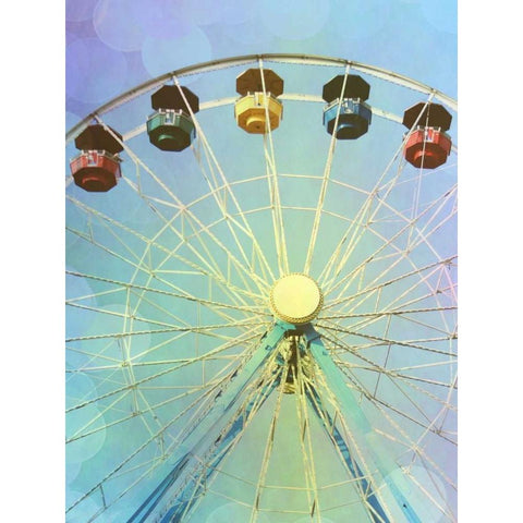 Rainbow Ferris Wheel I Gold Ornate Wood Framed Art Print with Double Matting by Coomes, Sylvia