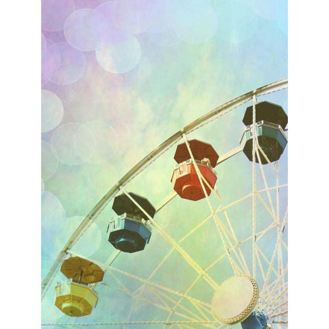 Rainbow Ferris Wheel II Gold Ornate Wood Framed Art Print with Double Matting by Coomes, Sylvia