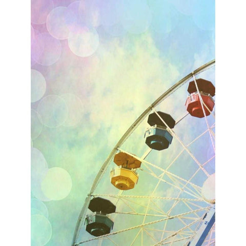 Rainbow Ferris Wheel V Gold Ornate Wood Framed Art Print with Double Matting by Coomes, Sylvia