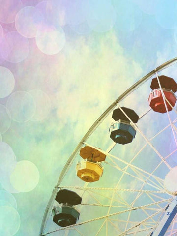 Rainbow Ferris Wheel V Black Ornate Wood Framed Art Print with Double Matting by Coomes, Sylvia