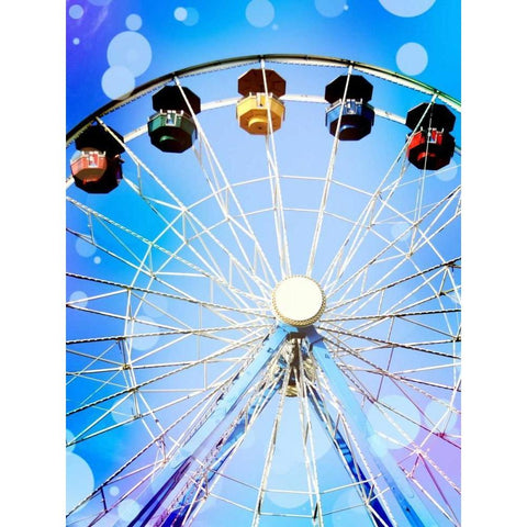 Carnival Blues I Black Modern Wood Framed Art Print with Double Matting by Coomes, Sylvia