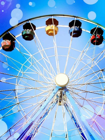 Carnival Blues I White Modern Wood Framed Art Print with Double Matting by Coomes, Sylvia