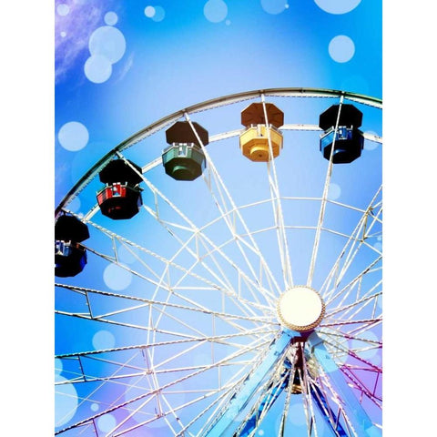 Carnival Blues II White Modern Wood Framed Art Print by Coomes, Sylvia