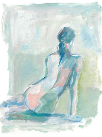 Modern Figure Study II White Modern Wood Framed Art Print with Double Matting by Harper, Ethan