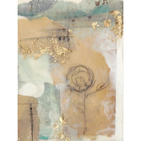 Posy Collage I White Modern Wood Framed Art Print by Goldberger, Jennifer