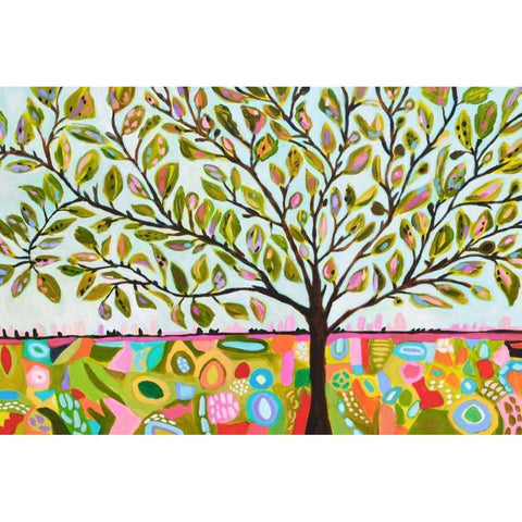 Tree Abstract Black Modern Wood Framed Art Print by Fields, Karen