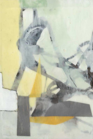 Ribbon in Wax I White Modern Wood Framed Art Print with Double Matting by Goldberger, Jennifer