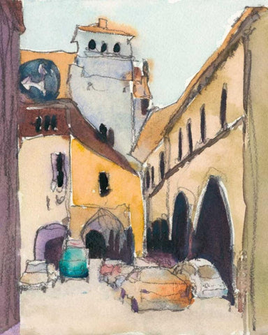 Venice Plein Air I Black Ornate Wood Framed Art Print with Double Matting by Dixon, Samuel
