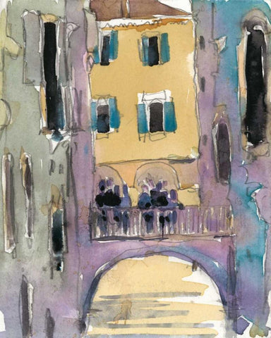 Venice Plein Air II White Modern Wood Framed Art Print with Double Matting by Dixon, Samuel