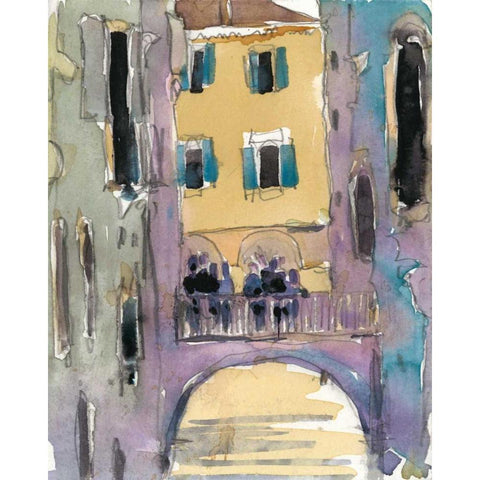 Venice Plein Air II Black Modern Wood Framed Art Print with Double Matting by Dixon, Samuel