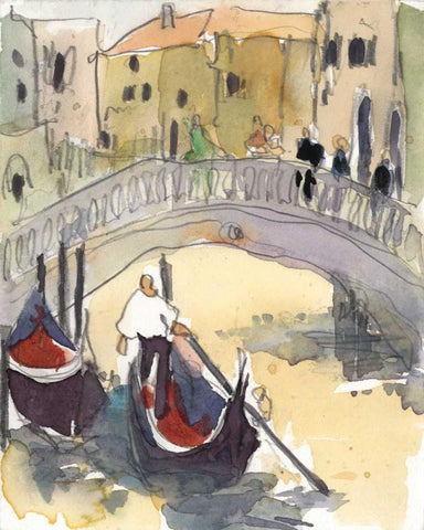Venice Plein Air III Black Ornate Wood Framed Art Print with Double Matting by Dixon, Samuel