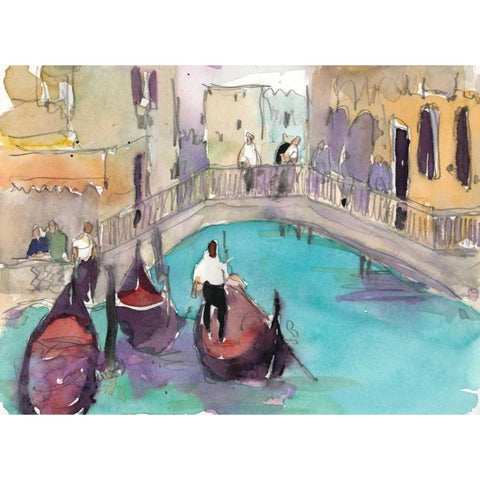 Venice Plein Air V White Modern Wood Framed Art Print by Dixon, Samuel