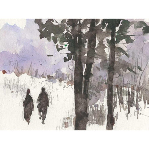 Woodland Sketch I Black Modern Wood Framed Art Print with Double Matting by Dixon, Samuel