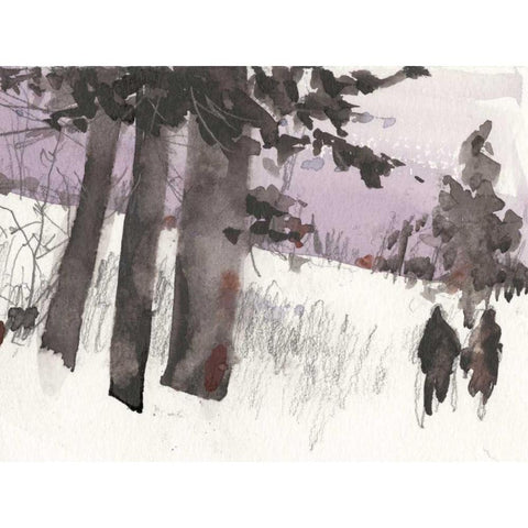 Woodland Sketch II Black Modern Wood Framed Art Print by Dixon, Samuel