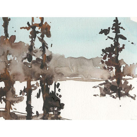 Woodland Sketch III White Modern Wood Framed Art Print by Dixon, Samuel