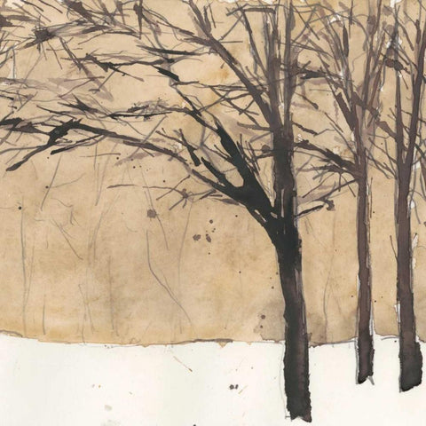 Forest Sketch II White Modern Wood Framed Art Print by Dixon, Samuel
