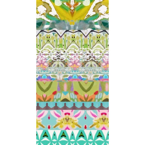 Border Boho I White Modern Wood Framed Art Print by Fields, Karen