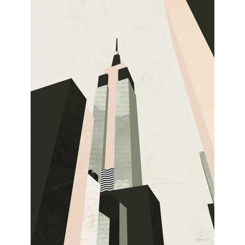 Graphic New York I Black Modern Wood Framed Art Print with Double Matting by Green Lili