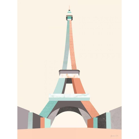 Graphic Pastel Architecture II Black Modern Wood Framed Art Print by Green Lili