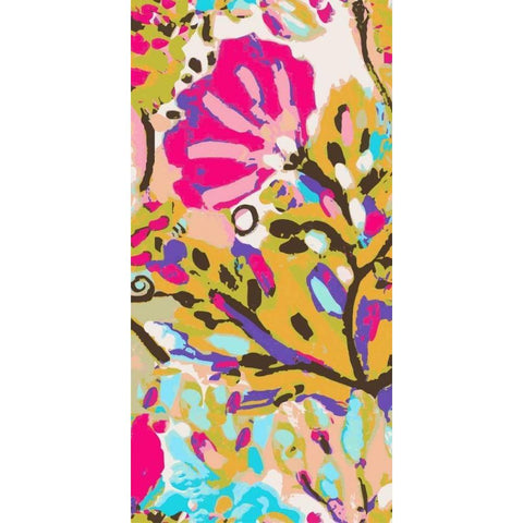Pink Boho Floral I White Modern Wood Framed Art Print by Fields, Karen