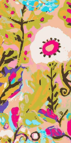 Pink Boho Floral II Black Ornate Wood Framed Art Print with Double Matting by Fields, Karen