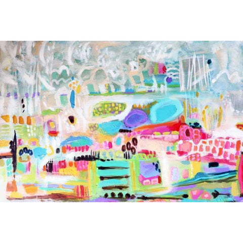 Abstract Clouds White Modern Wood Framed Art Print by Fields, Karen