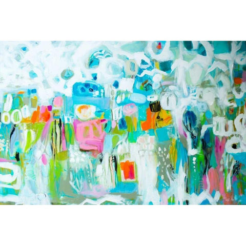 Abstract Blue Black Modern Wood Framed Art Print by Fields, Karen