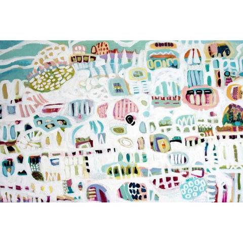 Abstract White Black Modern Wood Framed Art Print with Double Matting by Fields, Karen