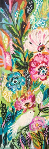 Soulful Birds I White Modern Wood Framed Art Print with Double Matting by Fields, Karen