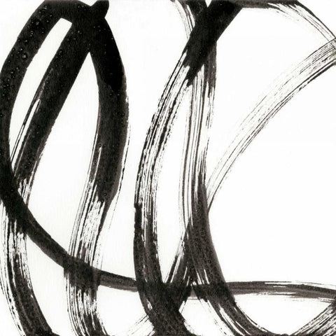 Linear Expression I White Modern Wood Framed Art Print with Double Matting by Holland, J.