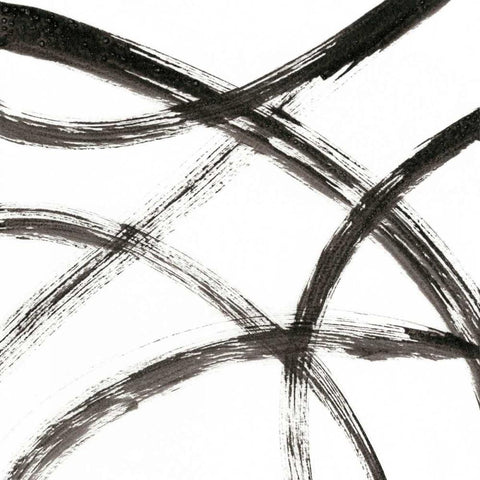 Linear Expression VII Black Ornate Wood Framed Art Print with Double Matting by Holland, J.