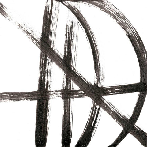 Linear Expression VIII Black Modern Wood Framed Art Print with Double Matting by Holland, J.