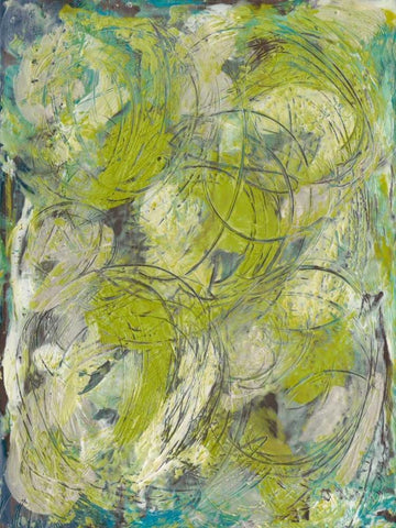 Citron Circuit I White Modern Wood Framed Art Print with Double Matting by Holland, J.