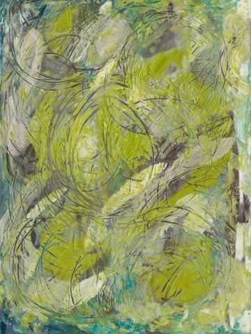 Citron Circuit II White Modern Wood Framed Art Print with Double Matting by Holland, J.