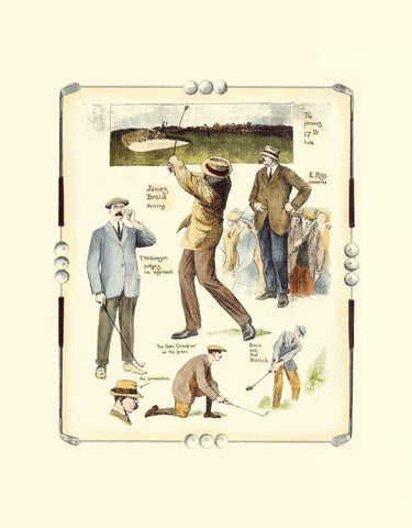 Walton Heath Golf Tournament Black Ornate Wood Framed Art Print with Double Matting by Reynolds, Frank